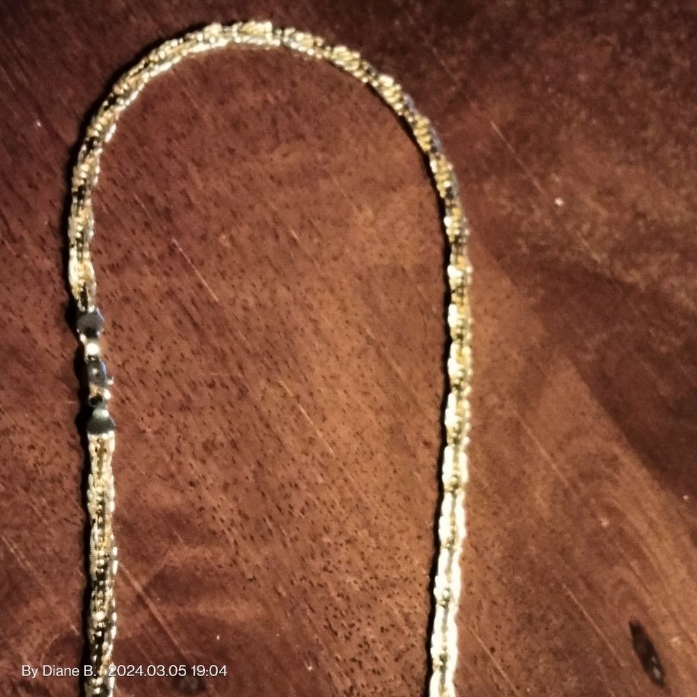 14K Gold Filled Braided Herringbone Chain Necklace
